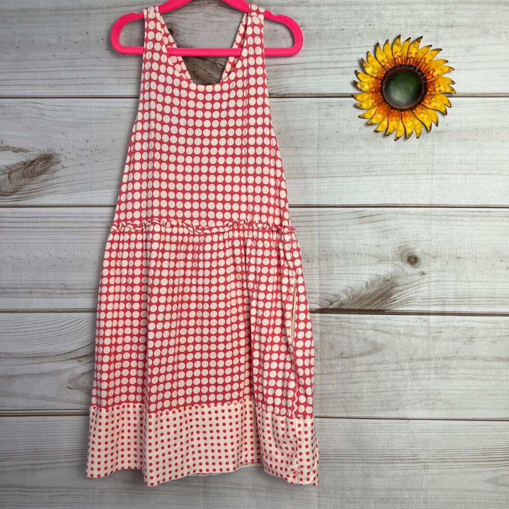 Crewcuts Girls Dress Size 8 Pink White Polka Dot Sleeveless Casual Summer